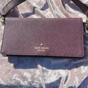 Burgundy crossbody cell wallet